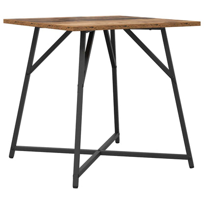 Side Table Set 2 pcs Old Wood and Black