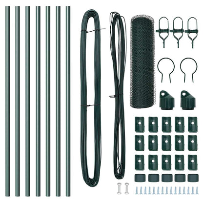 Fence Post Green 10 x 0.5 m (13 mm mesh) Steel and PVC