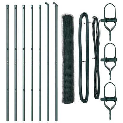 Fence Post Green 10 x 1 m (13 mm mesh) Steel and PVC