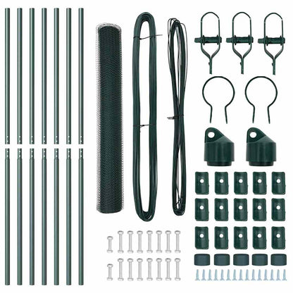 Fence Post Green 10 x 1 m (13 mm mesh) Steel and PVC