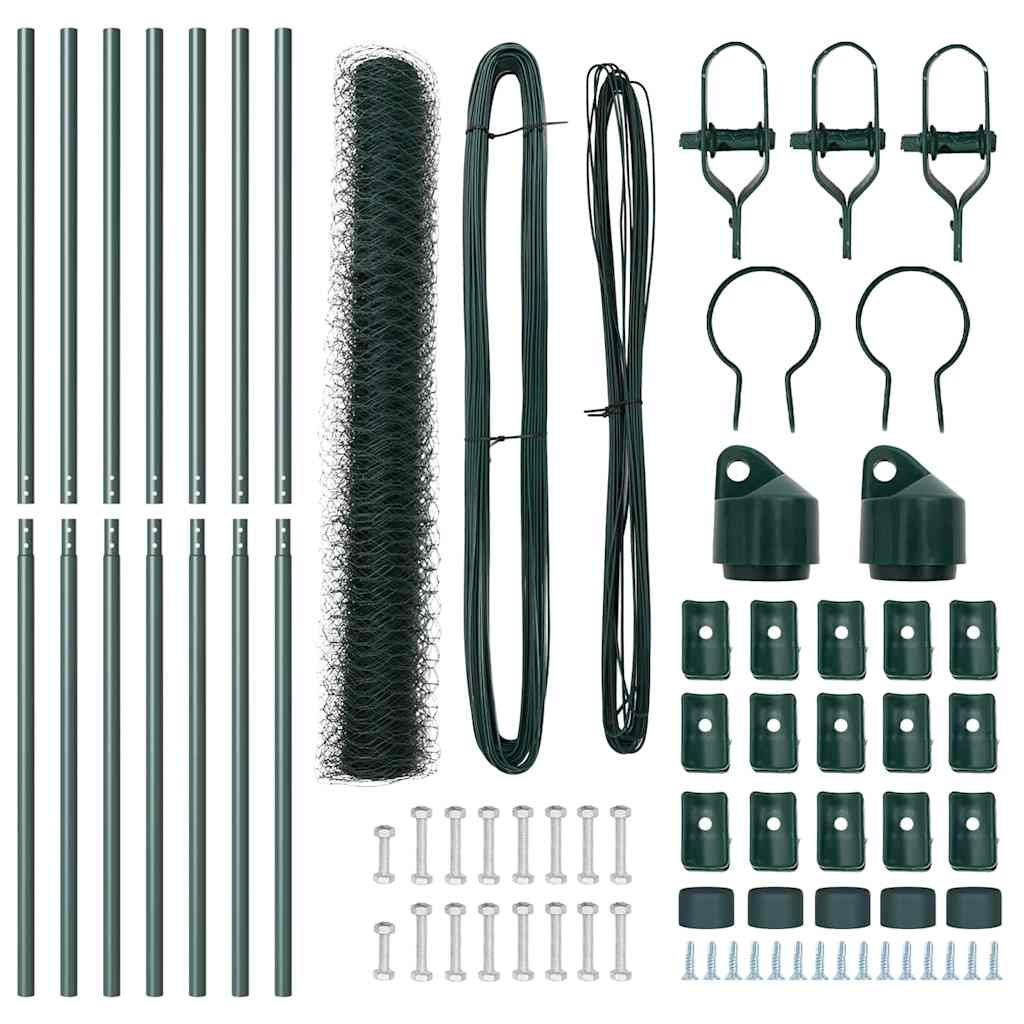 Fence Post Green 10 x 1 m (50 mm mesh) Steel and PVC