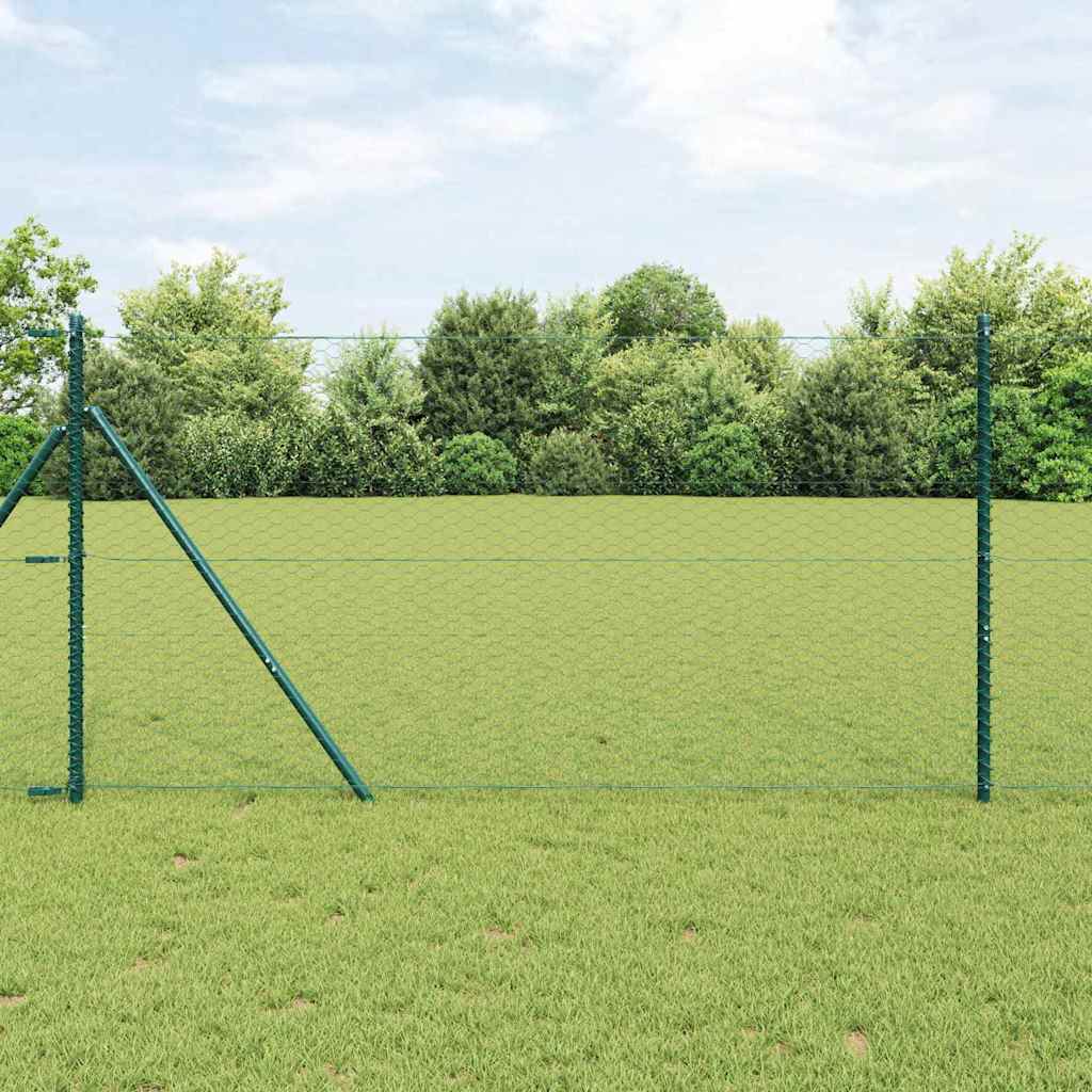Fence Post Green 10 x 1.4 m (36 mm mesh) Steel and PVC