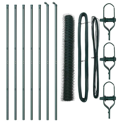 Fence Post Green 10 x 1.4 m (36 mm mesh) Steel and PVC