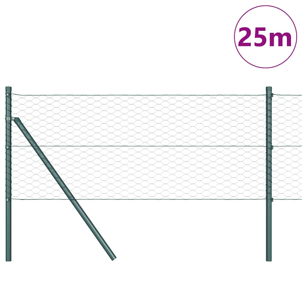 Fence Post Green 25 x 0.6 m (36 mm mesh) Steel and PVC