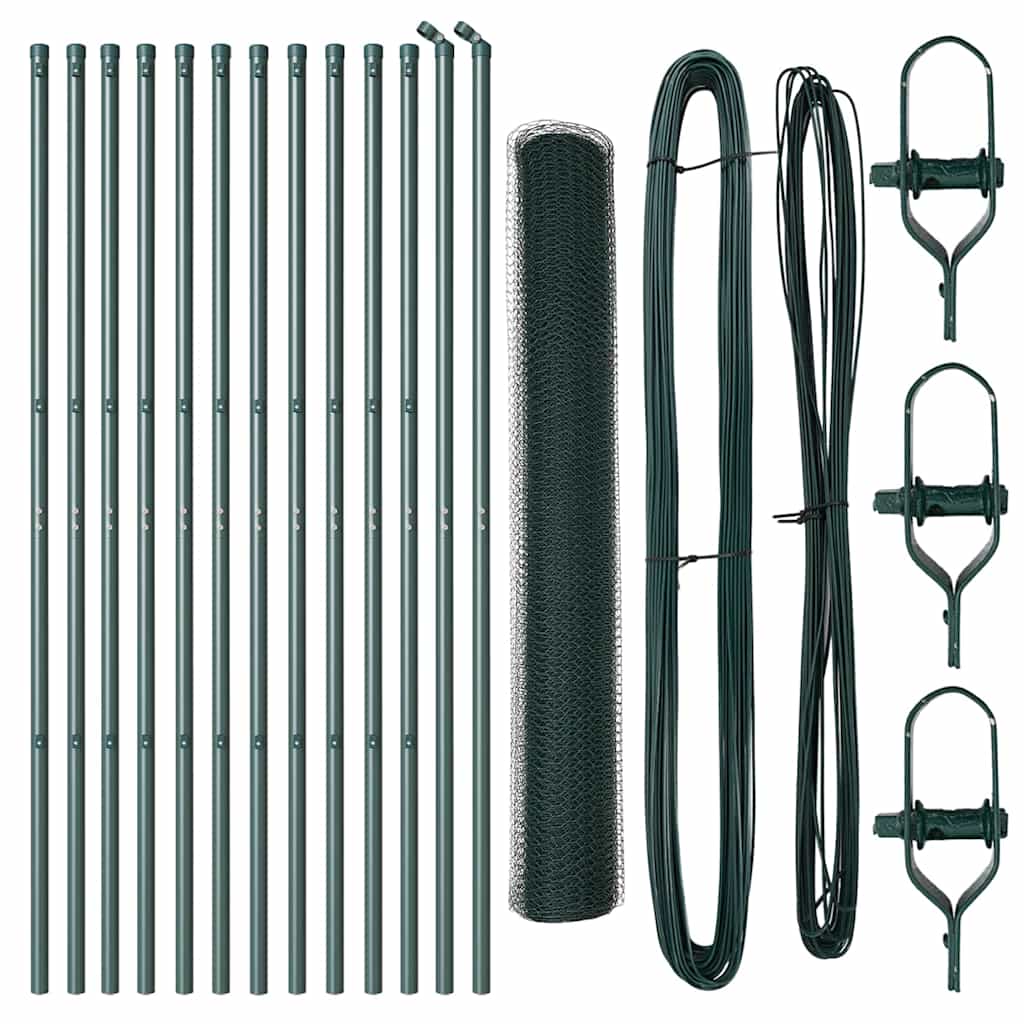 Fence Post Green 25 x 1.4 m (25 mm mesh) Steel and PVC