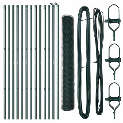 Fence Post Green 25 x 1.4 m (25 mm mesh) Steel and PVC