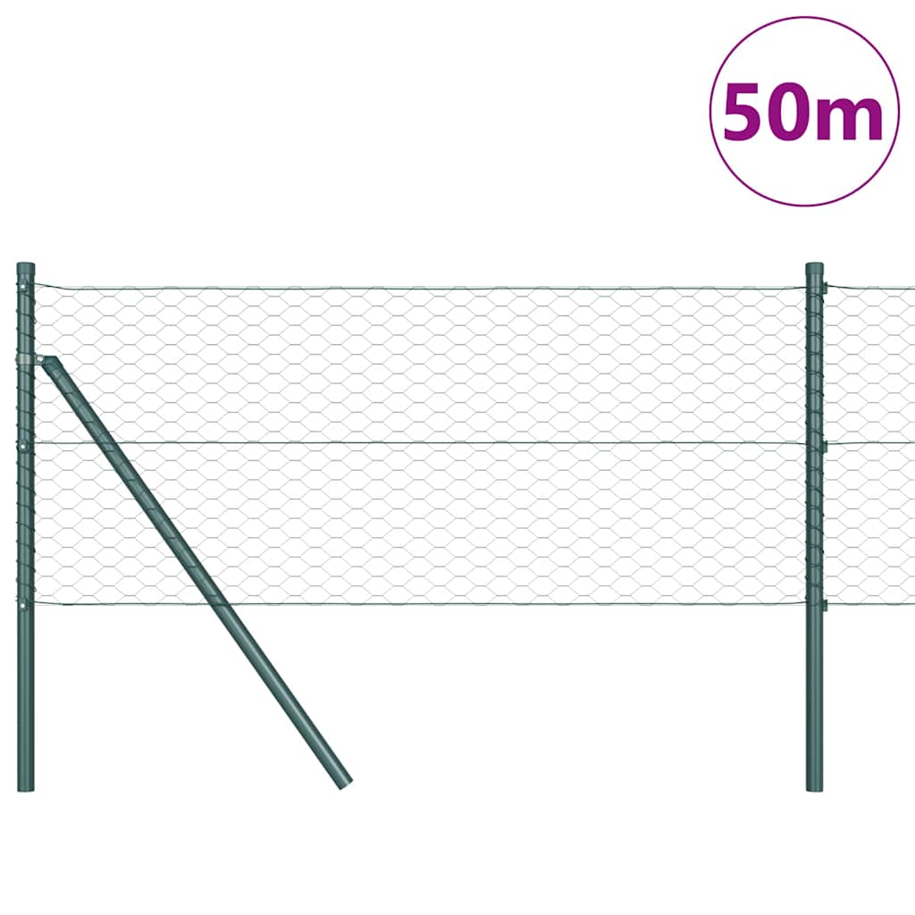 Fence Post Green 50 x 0.6 m (36 mm mesh) Steel and PVC