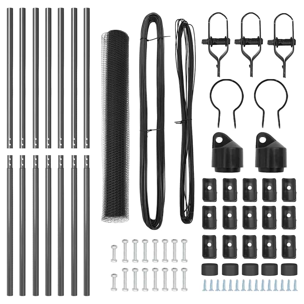 Ground Fix Welded Wire Fence 10 x 1 m (W x H) PVC-Coated Steel