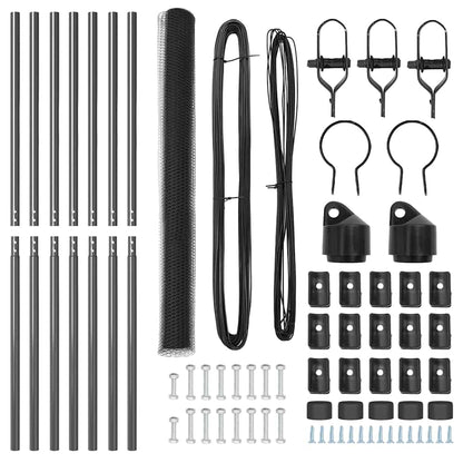 Fence Post Grey 10 x 1.5 m (13 mm mesh) Steel and PVC