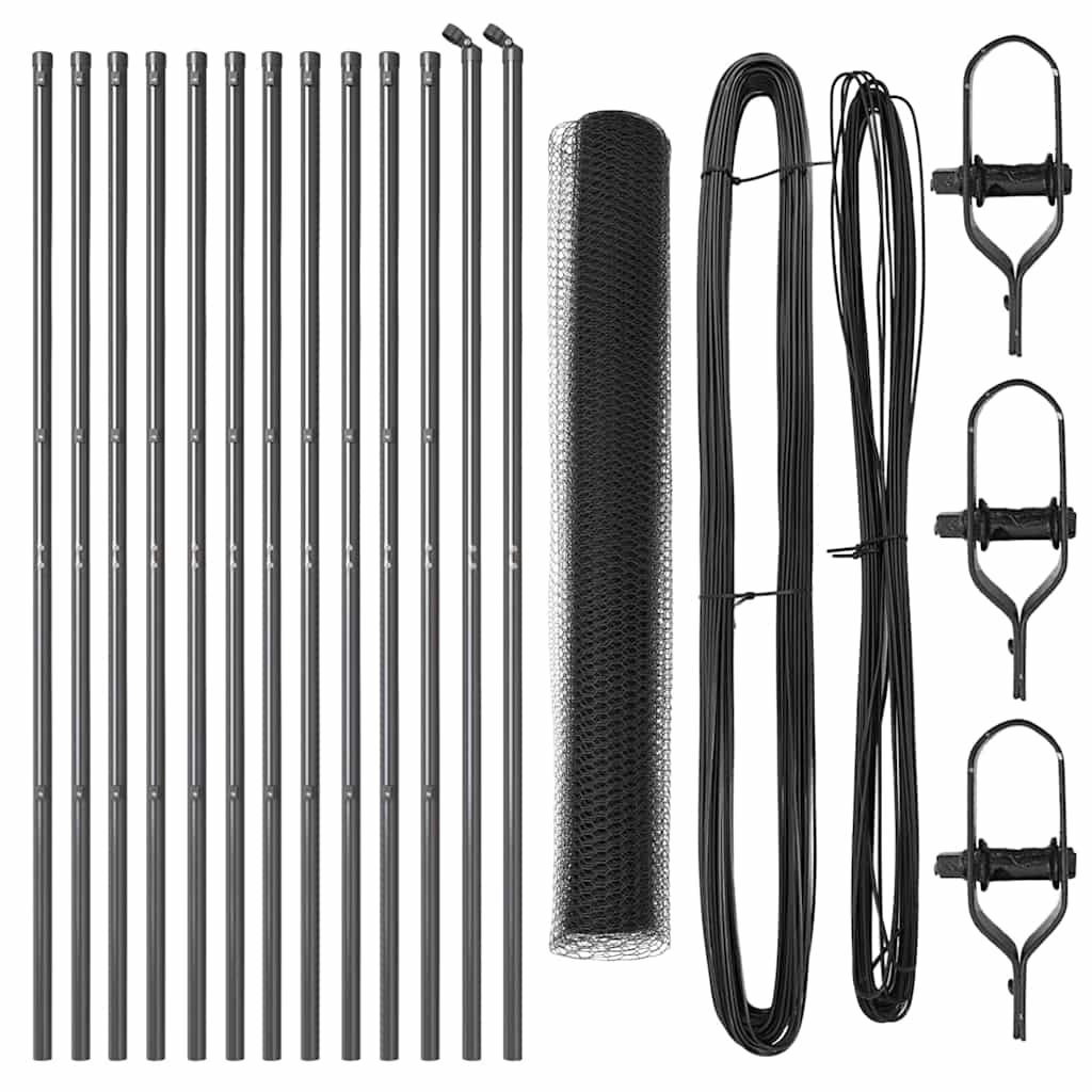 Ground Fix Welded Wire Fence 25 x 1 m (W x H) PVC-Coated Steel