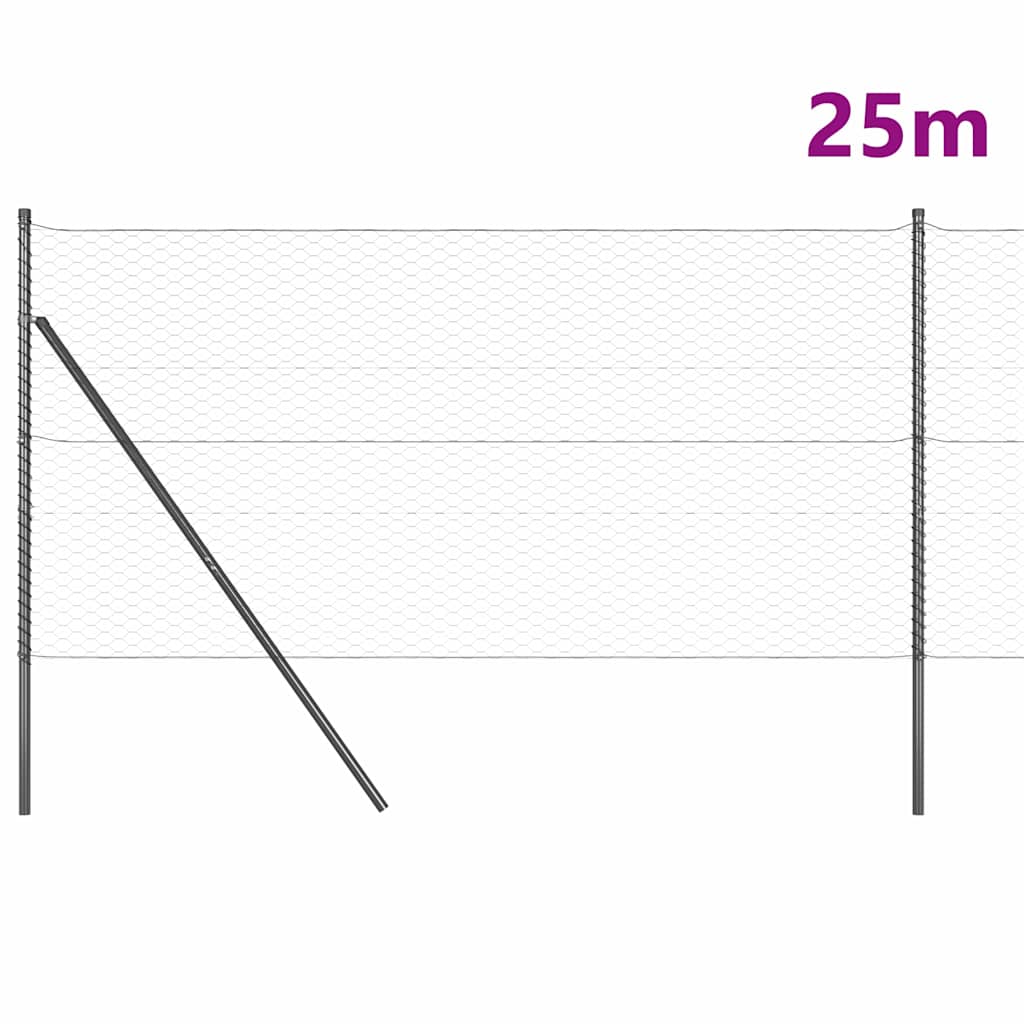Ground Fix Welded Wire Fence 25 x 1 m (W x H) PVC-Coated Steel