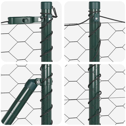 Fence Post Grey 50 x 0.8 m (50 mm mesh) Steel and PVC