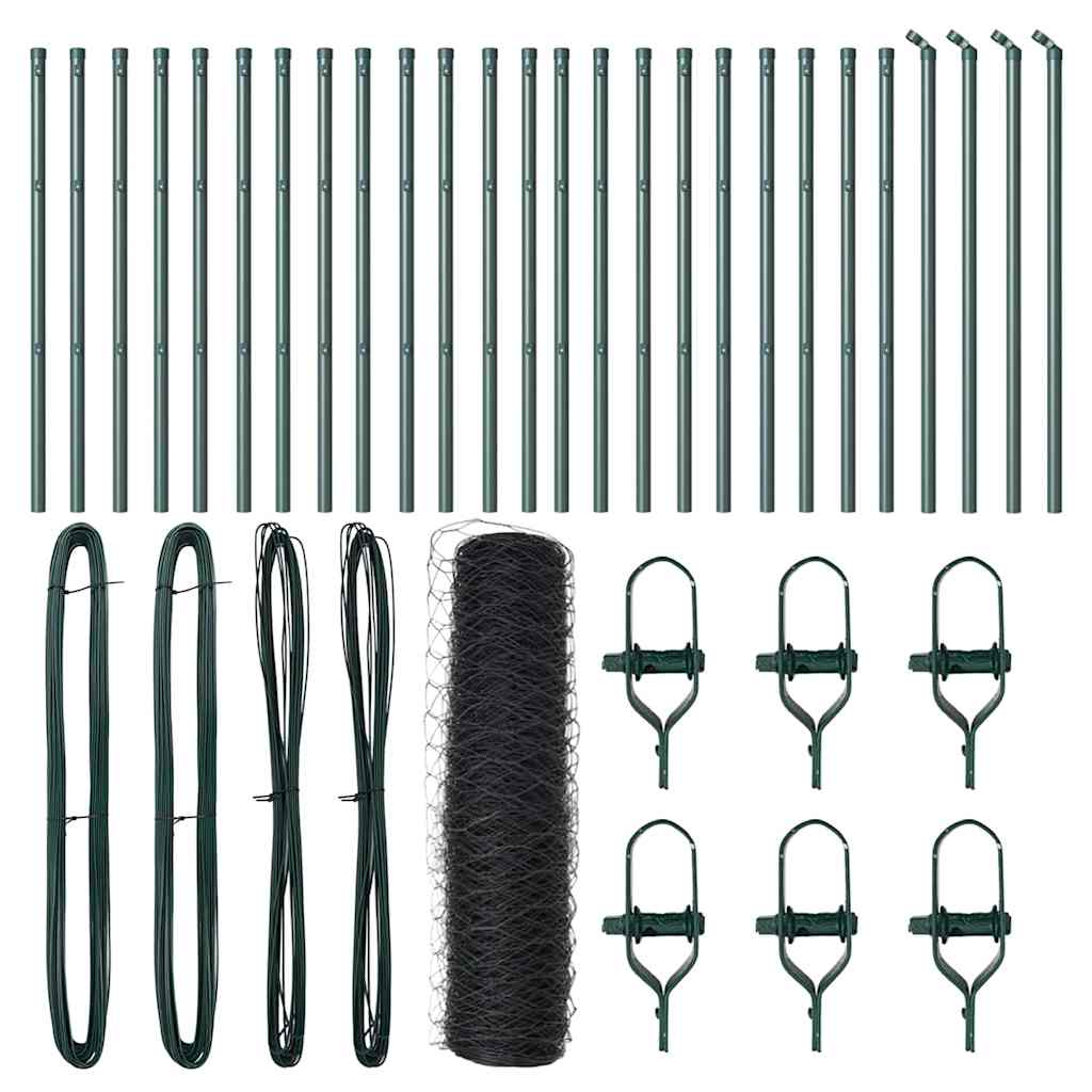 Fence Post Grey 50 x 0.8 m (50 mm mesh) Steel and PVC