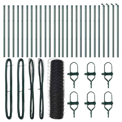 Fence Post Grey 50 x 0.8 m (50 mm mesh) Steel and PVC