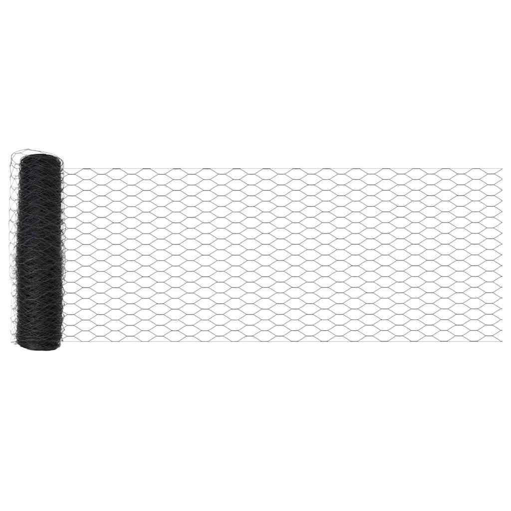 Fence Post Grey 50 x 0.8 m (50 mm mesh) Steel and PVC