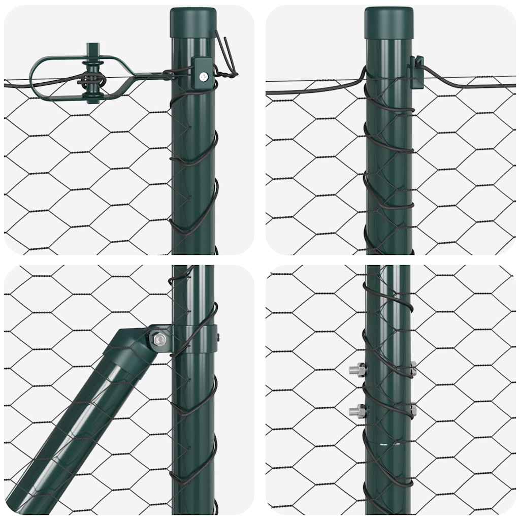 Hexagonal Fence Ground Fix 100 x 1.5 m PVC-Coated Steel Grey