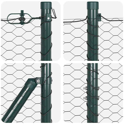 Hexagonal Fence Ground Fix 100 x 1.5 m PVC-Coated Steel Grey
