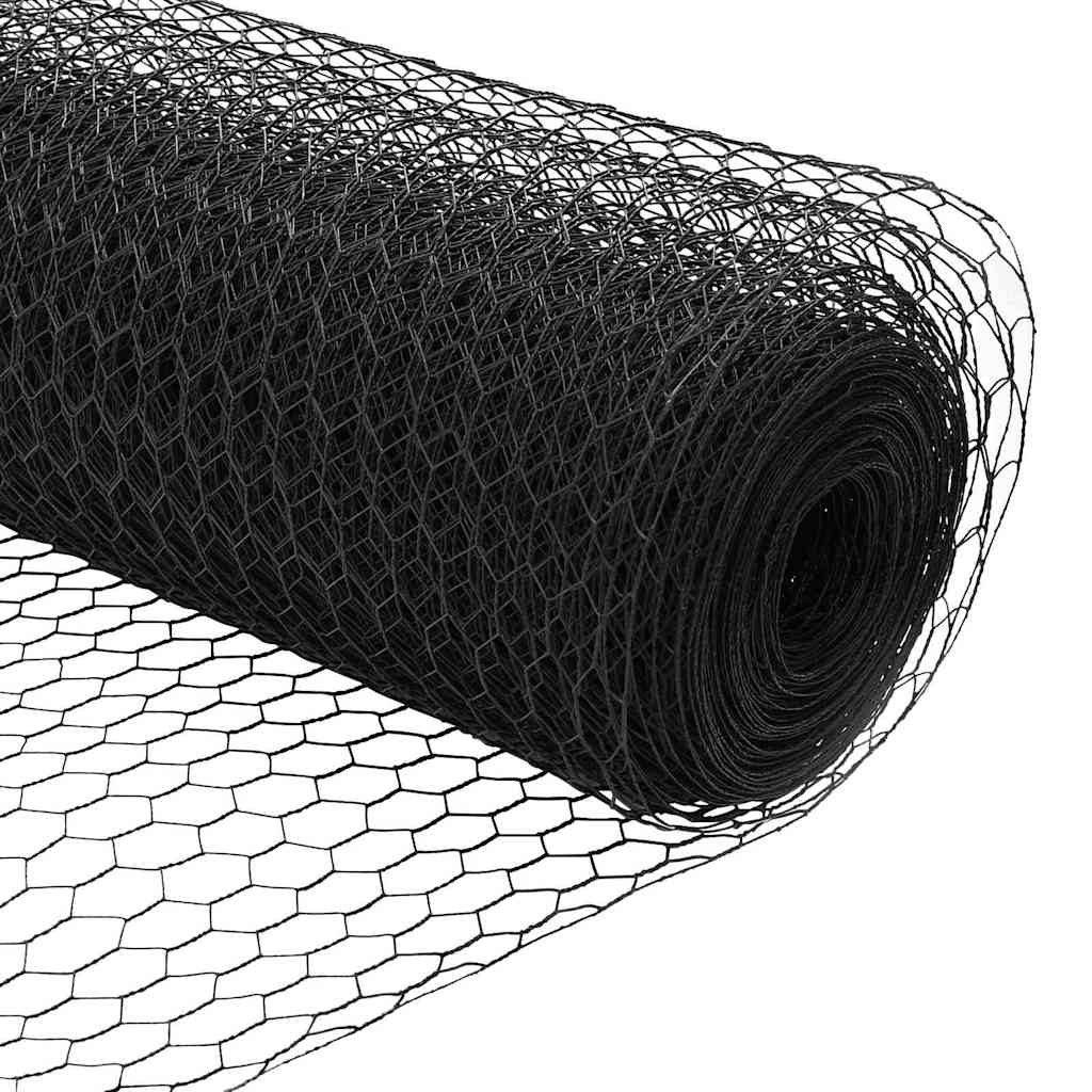 Hexagonal Fence Ground Fix 100 x 1.5 m PVC-Coated Steel Grey