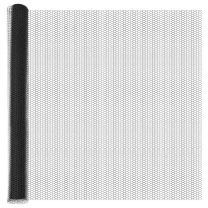 Hexagonal Fence Ground Fix 100 x 1.5 m PVC-Coated Steel Grey