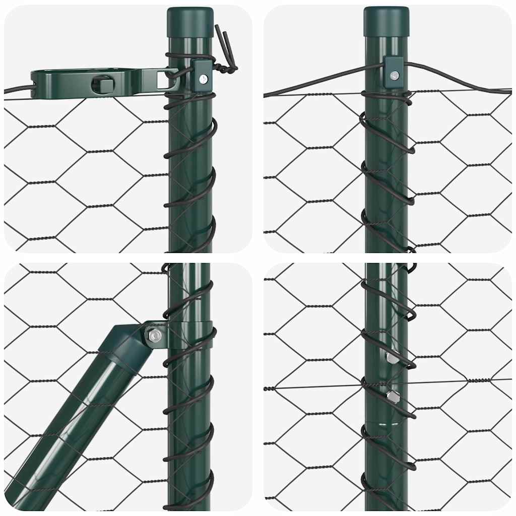 Hexagonal Fence Ground Fix 100 x 1.5 m PVC-Coated Steel Grey