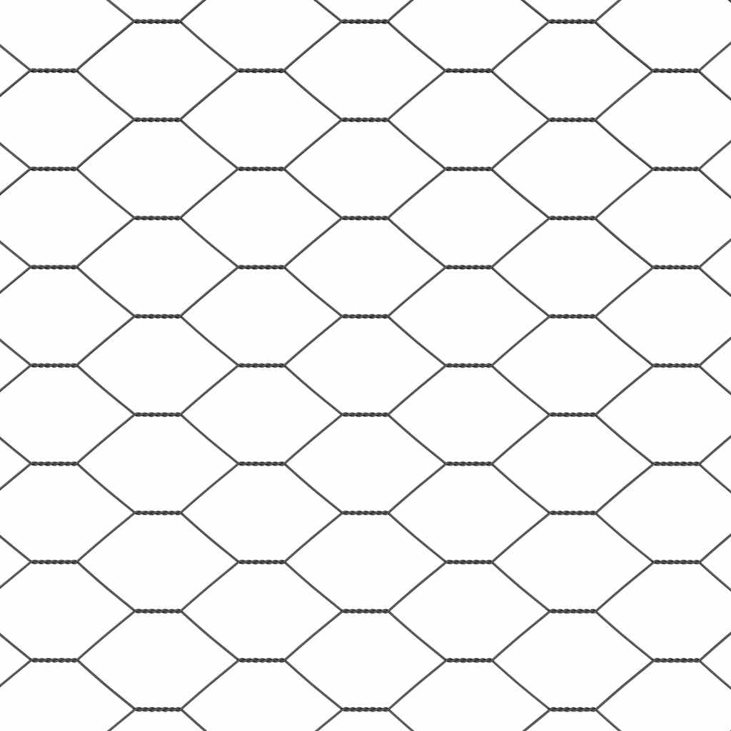Hexagonal Fence Ground Fix 100 x 1.5 m PVC-Coated Steel Grey