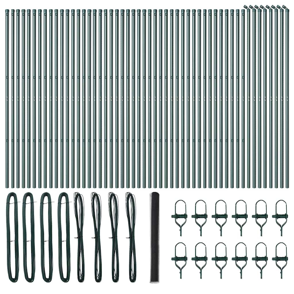 Hexagonal Fence Ground Fix 100 x 1.5 m PVC-Coated Steel Grey