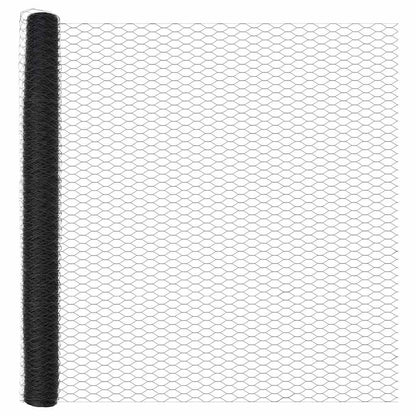Hexagonal Fence Ground Fix 100 x 1.5 m PVC-Coated Steel Grey