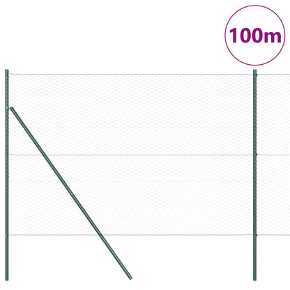 Hexagonal Fence Ground Fix 100 x 1.5 m PVC-Coated Steel Grey