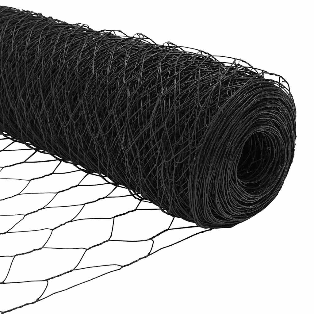 Hexagonal Fence Ground Fix 100 x 1.6 m PVC-Coated Steel Grey