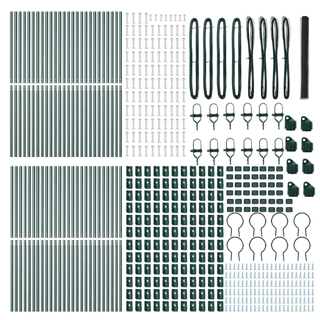 Hexagonal Fence Ground Fix 100 x 1.6 m PVC-Coated Steel Grey