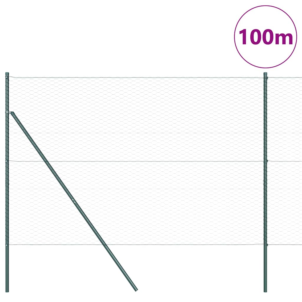 Hexagonal Fence Ground Fix 100 x 1.6 m PVC-Coated Steel Grey