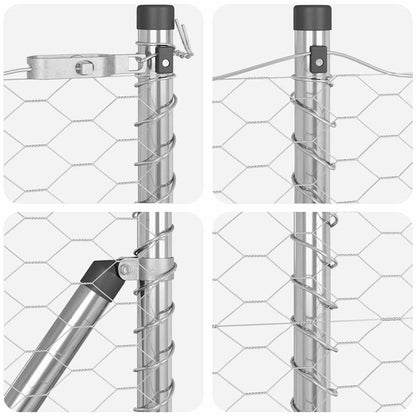 Fence Post Silver 25 x 0.5 m (36 mm mesh) Steel