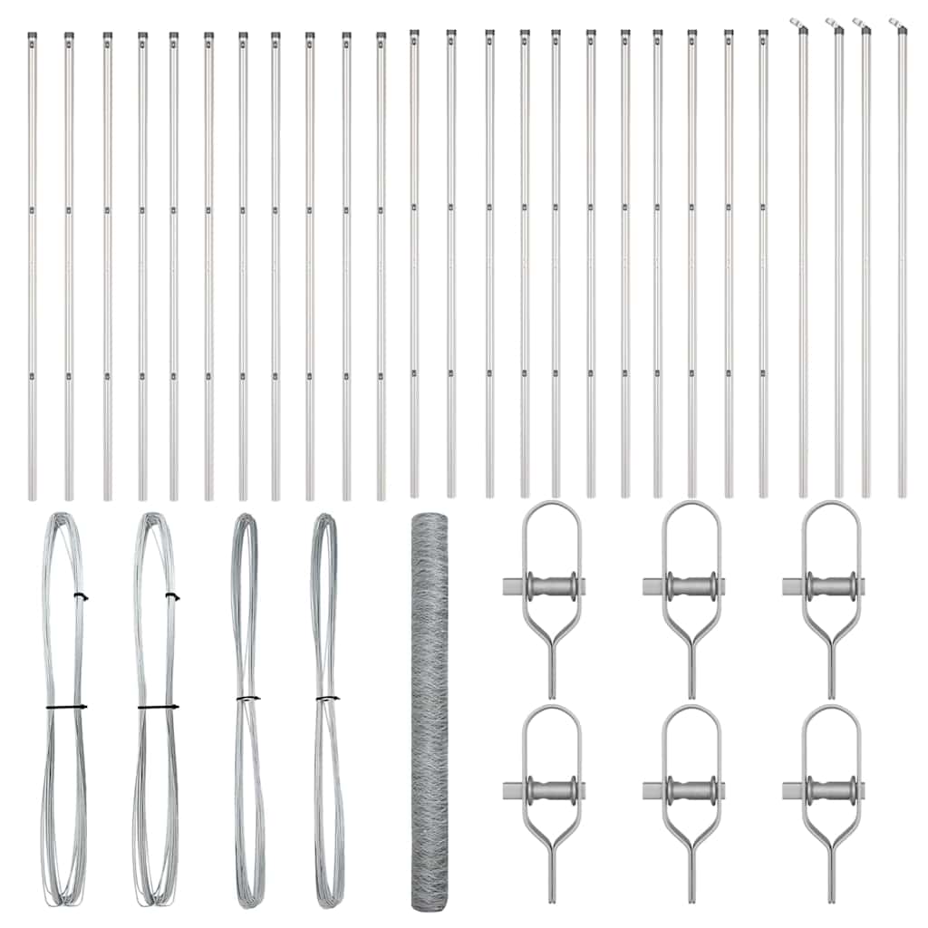 Fence Post Silver 50 x 1.6 m (36 mm mesh) Steel