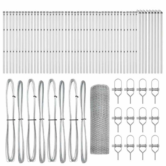 Hexagonal Fence Ground Fix 100 x 0.6 m Galvanised Steel Silver