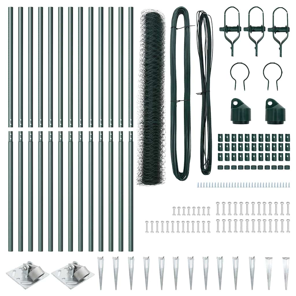 Fence Post Green 25 x 1 m (50 mm mesh) Steel