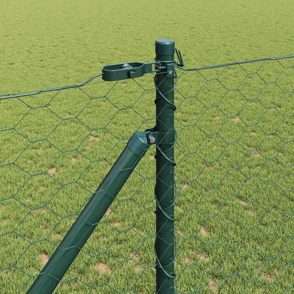 Fence Post Green 100 x 1 m (50 mm mesh) Steel and PVC