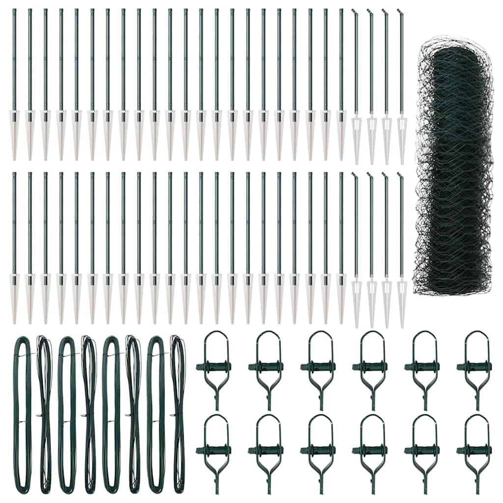 Fence Post Green 100 x 1 m (50 mm mesh) Steel and PVC