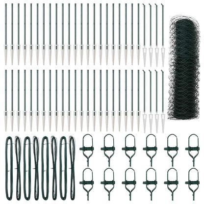 Fence Post Green 100 x 1 m (50 mm mesh) Steel and PVC