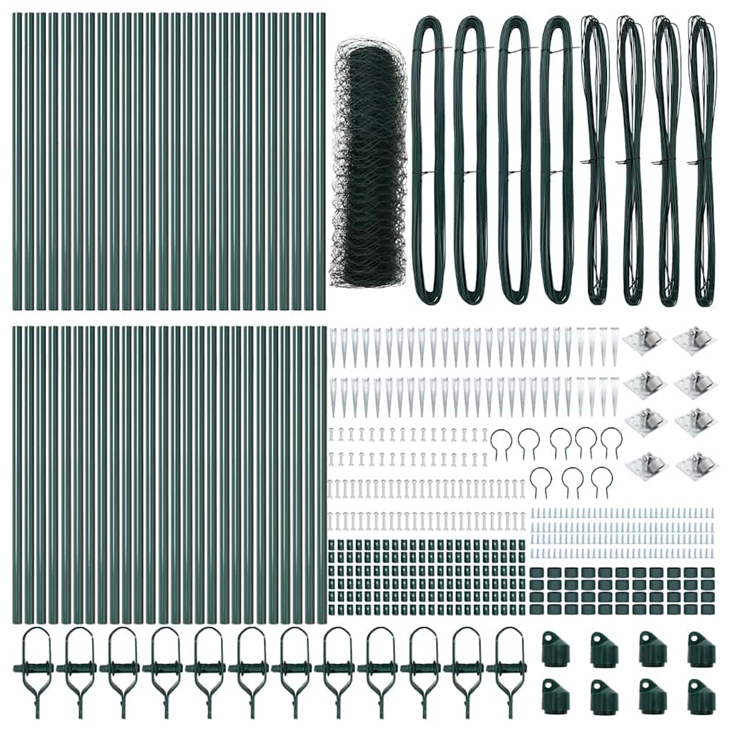 Fence Post Green 100 x 1 m (50 mm mesh) Steel and PVC