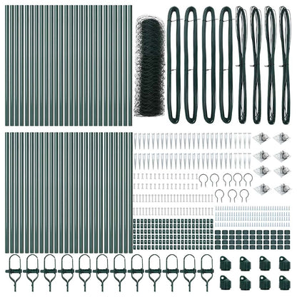 Fence Post Green 100 x 1 m (50 mm mesh) Steel and PVC