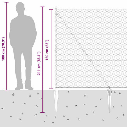 Welded Wire Fence with Spikes 10 x 1.6 m (W x H)