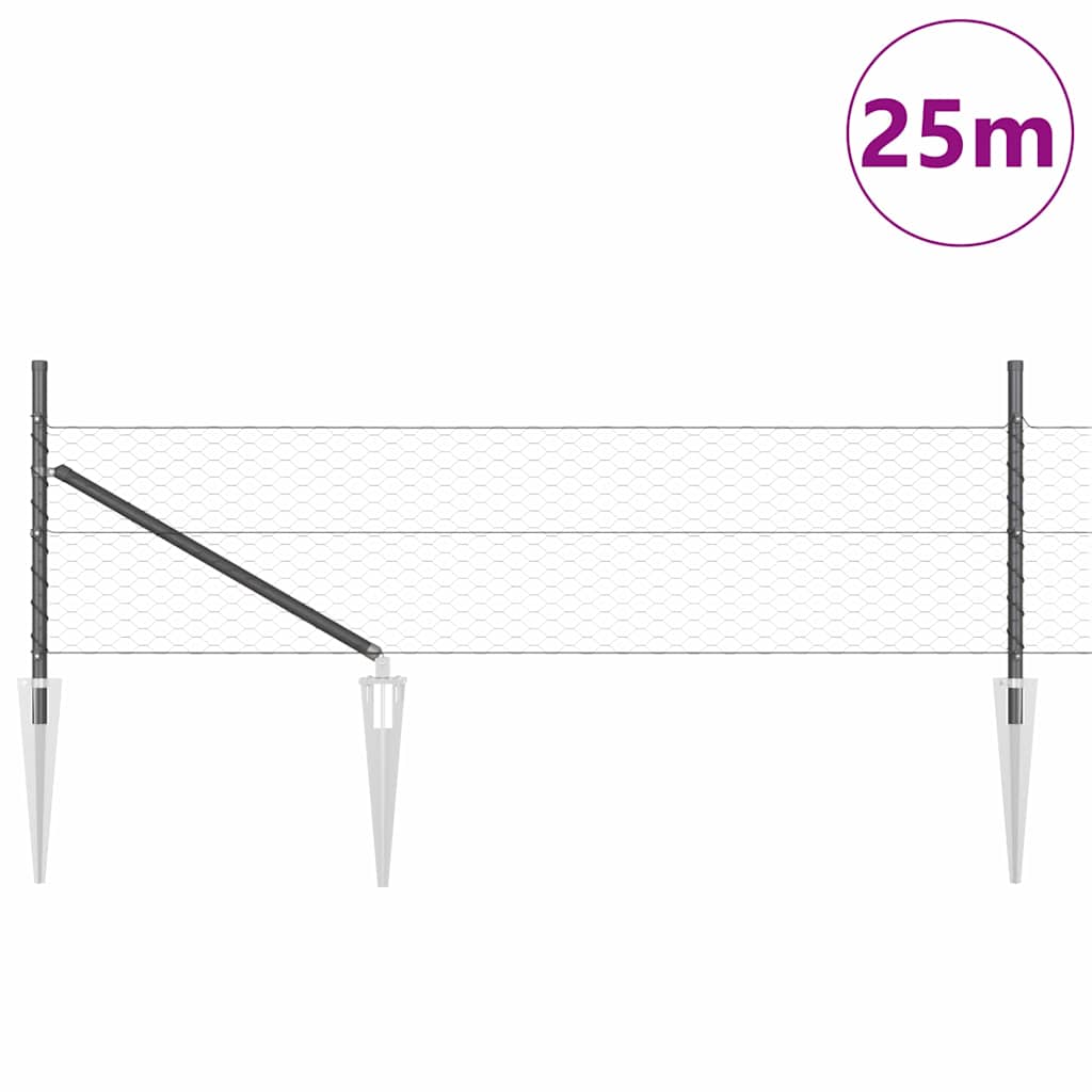 Welded Wire Fence with Spikes 25 x 0.8 m (W x H)