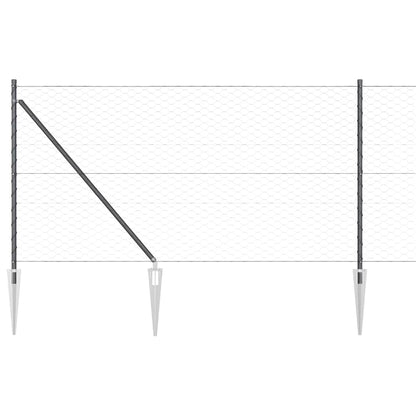 Welded Wire Fence with Spikes 25 x 1 m (W x H) PVC-Coated Steel