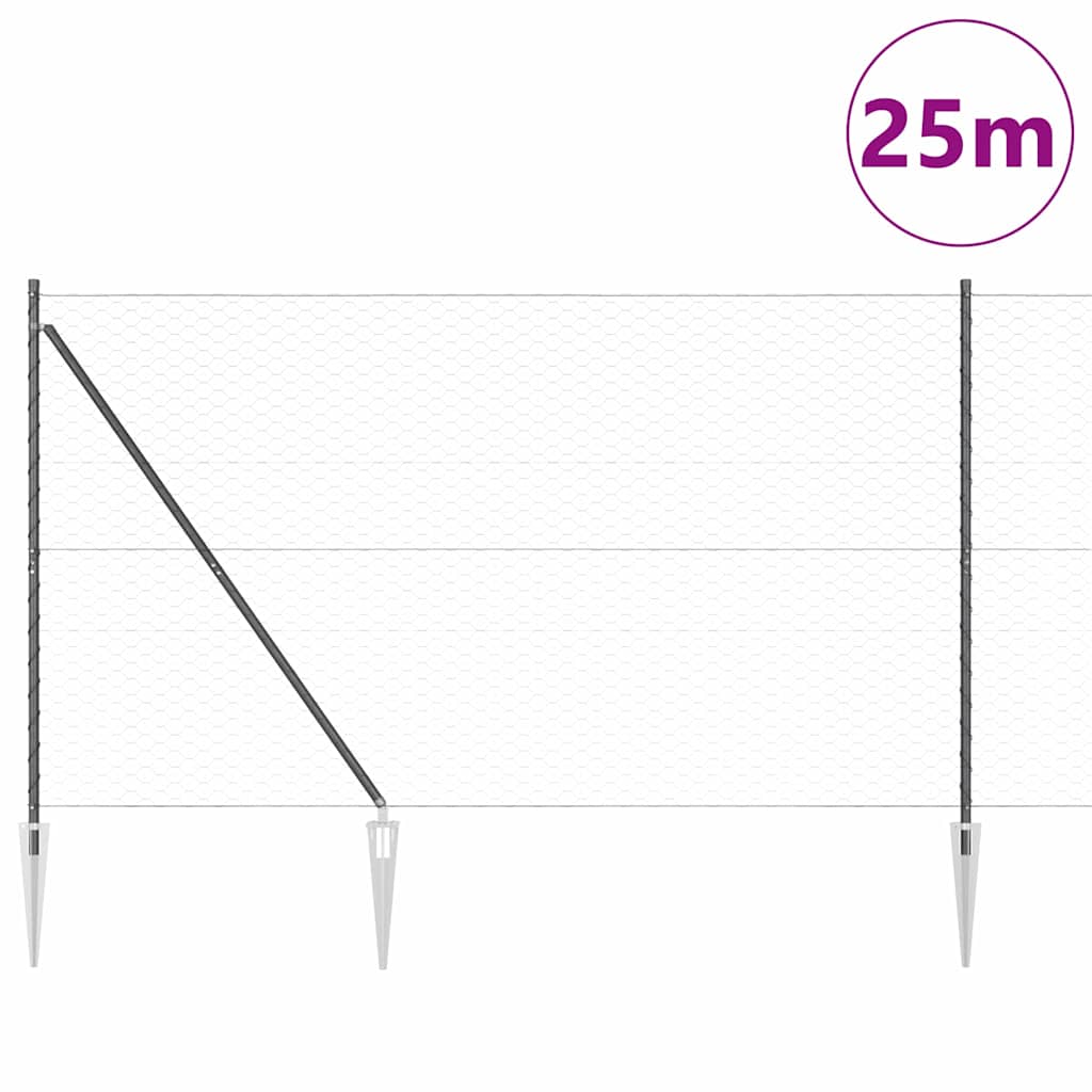 Welded Wire Fence with Spikes 25 x 1.5 m (W x H)