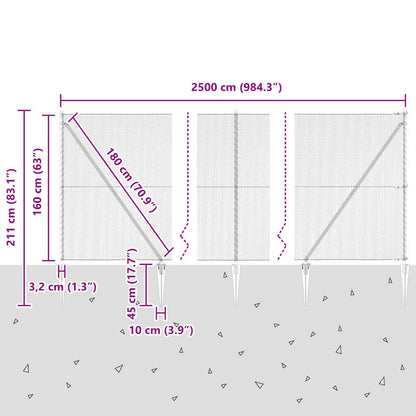 Welded Wire Fence with Spikes 25 x 1.6 m (W x H)
