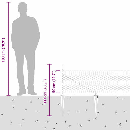 Welded Wire Fence with Spikes 50 x 0.5 m (W x H)