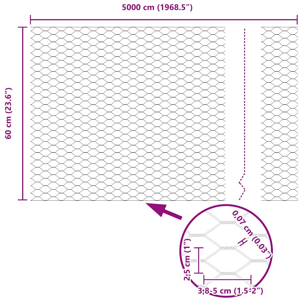 Welded Wire Fence with Spikes 50 x 0.6 m (W x H)