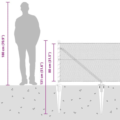 Welded Wire Fence with Spikes 50 x 0.8 m (W x H)