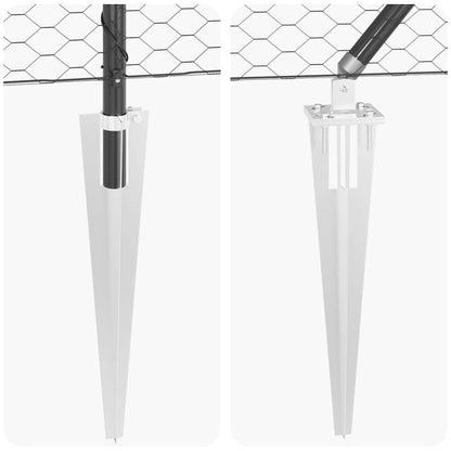 Hexagonal Fence with Post 50 x 1.2 m PVC-Coated Steel Grey Mesh