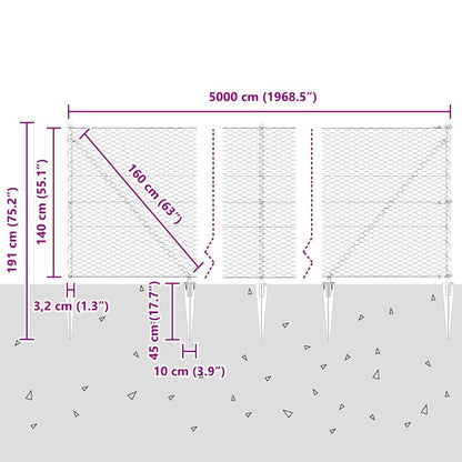 Welded Wire Fence with Spikes 50 x 1.4 m (W x H)